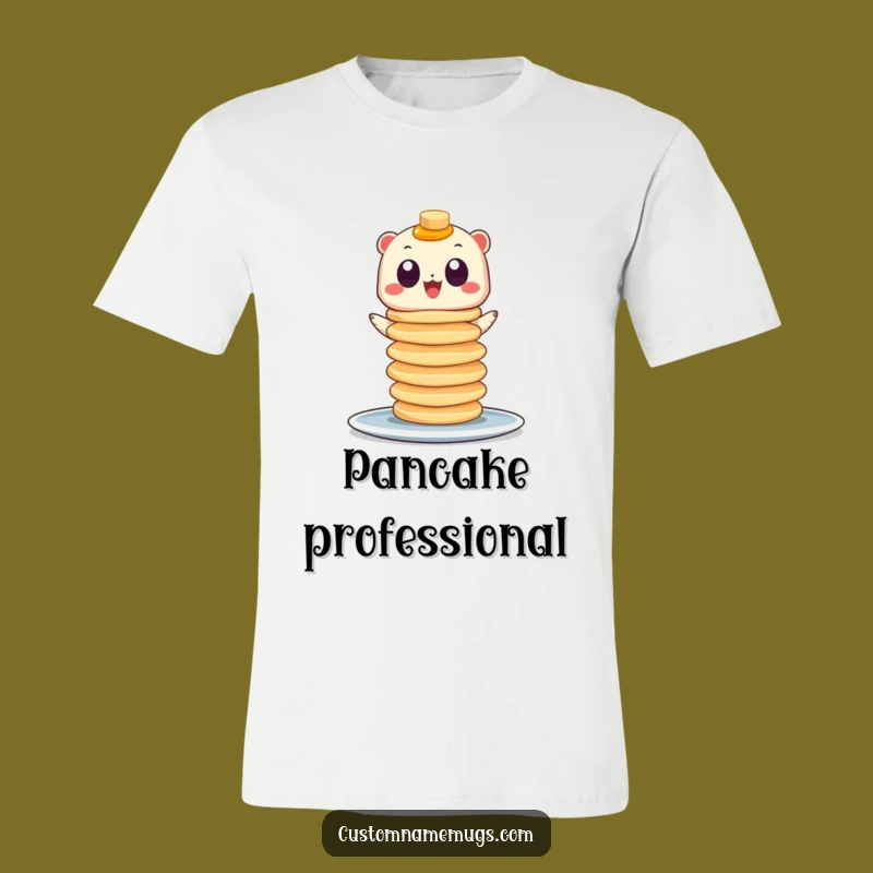 Funny Pancake Tower Creature T-Shirt - Googly Eyed Fun for Breakfast Fans