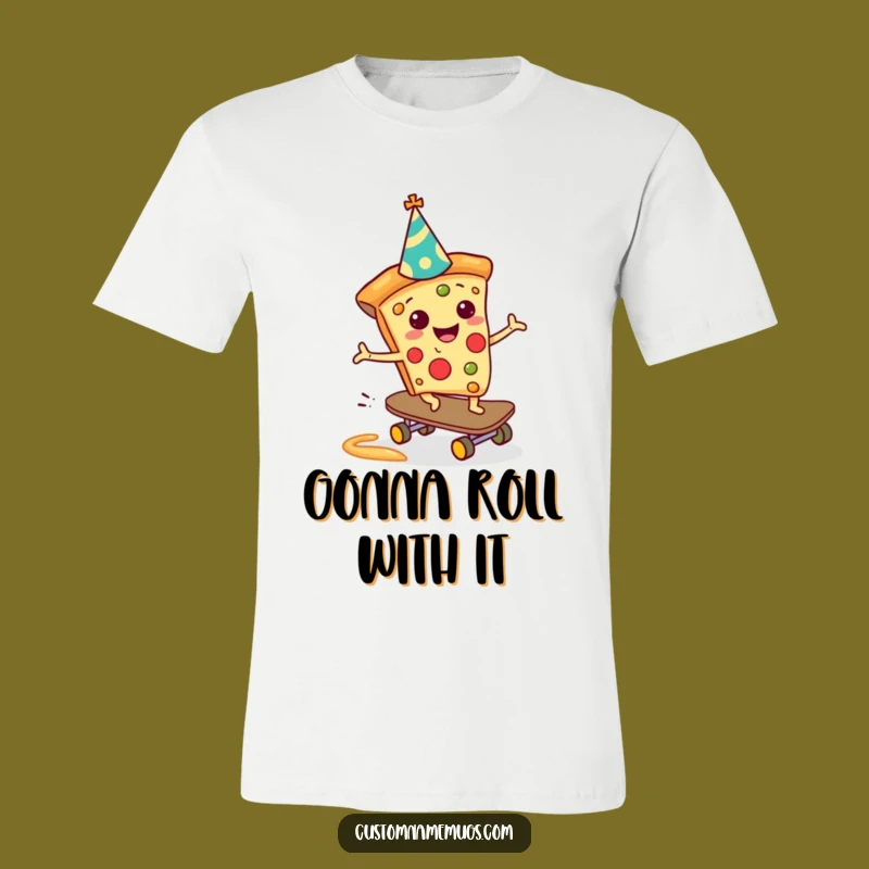 Funny Pizza Skateboarder T-Shirt: Party Pizza Shredding, Perfect Funny Gift