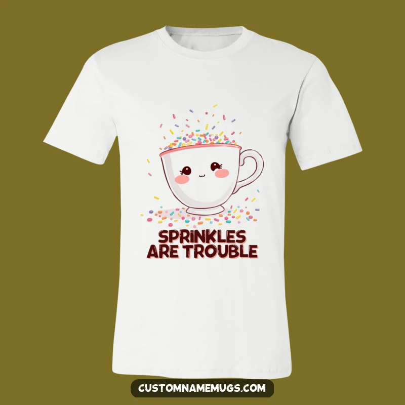 Funny Teacup Sprinkle Escape T-Shirt - Cute & Whimsical Tee