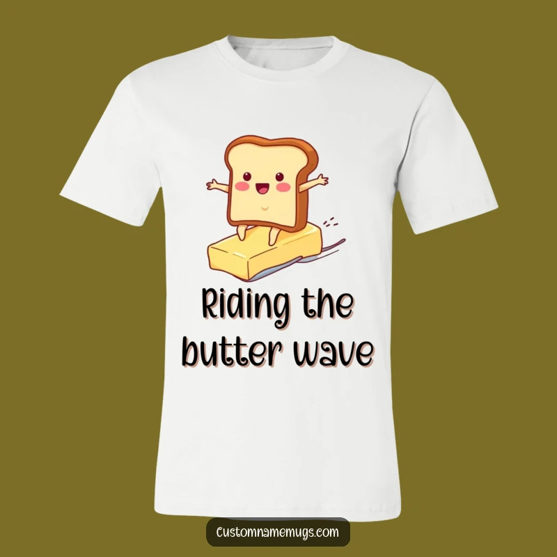 Funny Toast Surfing Butter T-Shirt: Hilarious Breakfast Character Tee for Laugh Lovers