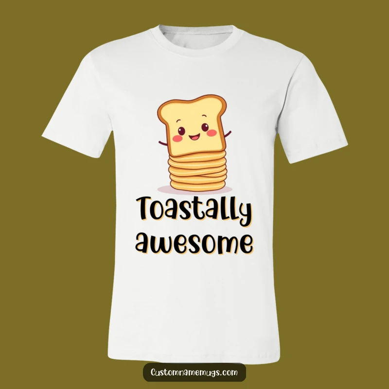Funny Toast Pancake T-Shirt - Humorous Wobbly Stack Tee for Food Lovers
