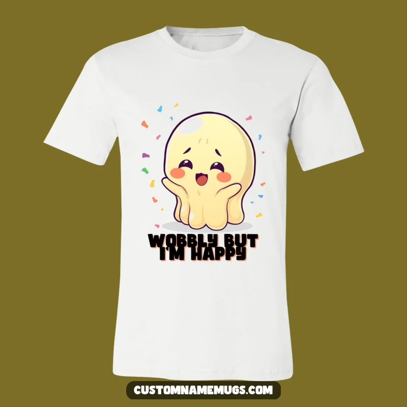Funny Wobbly Jelly T-Shirt: Joyful Confetti Chase, Perfect Funny Gift