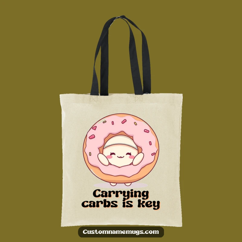 Funny Donut Hat Blob Tote Bag - Stylish & Hilarious Character Carryall
