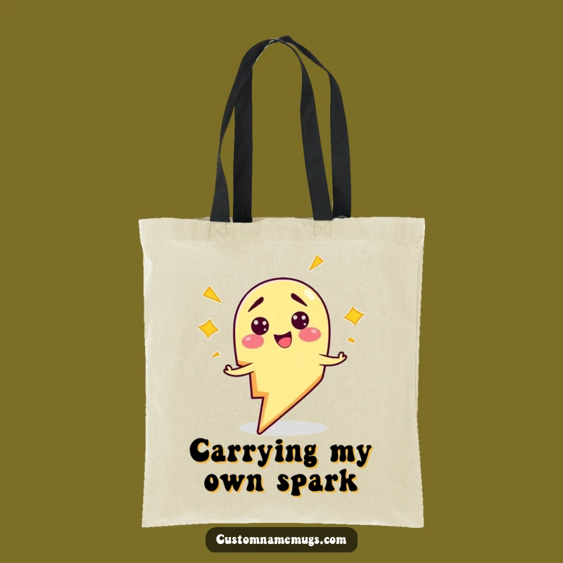 Funny Clumsy Lightning Bolt Zapping Himself Tote Bag - Carry Your Laughs!