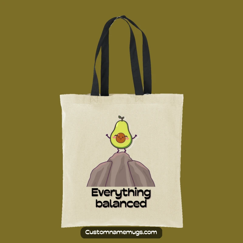 Funny Avocado Balance Tote Bag: Carry Your Essentials with Comical Flair