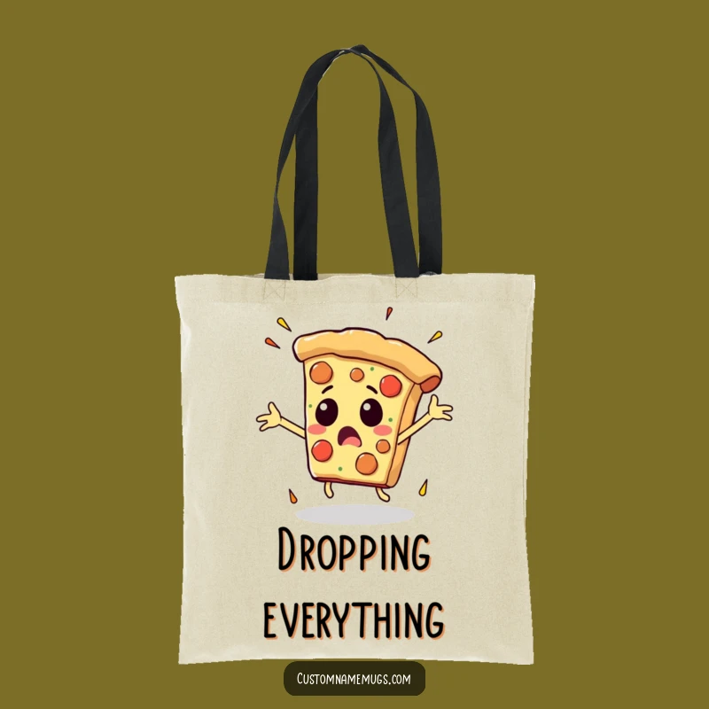 Funny Falling Pizza Tote Bag: Carry Your Essentials with Humorous Flair