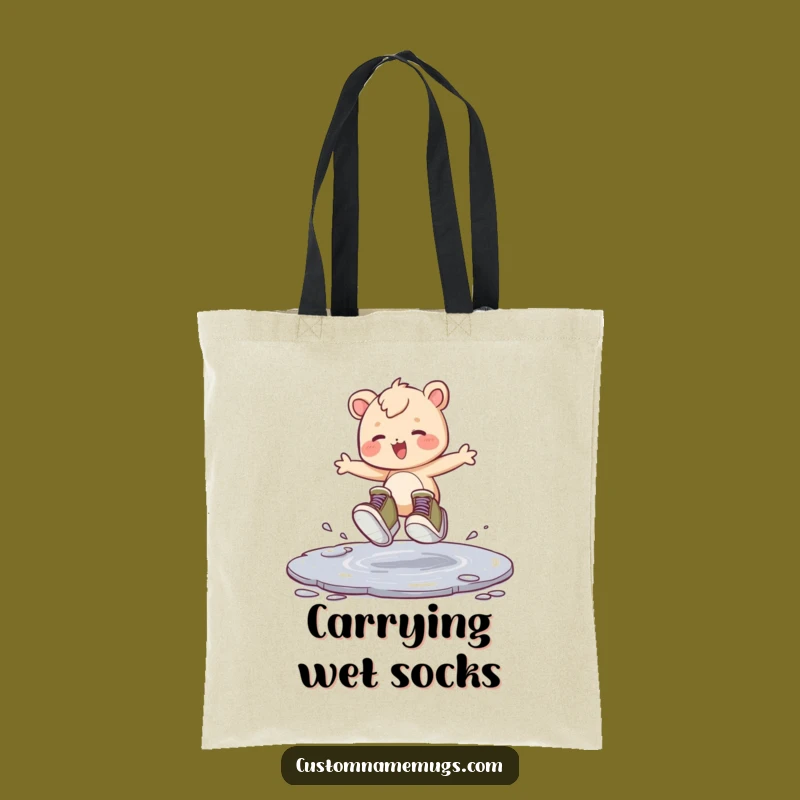 Funny Puddle Hopper Tote Bag - Oversized Shoes Style for Happy Goers