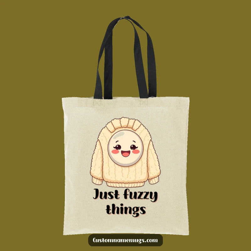 Funny Happy Button Sweater Tote Bag: Carry Your Laughs in This Humorous Accessory