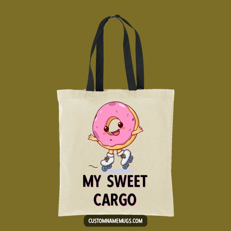 Funny Donut Skate Tote Bag: Carry Your Sweetness and Smiles
